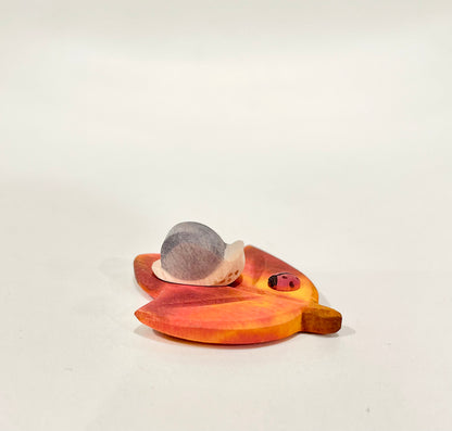 Orange Ladybug Leaf